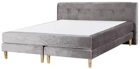 Zamatová posteľ 180 x 200 cm sivá MARQUISE Beliani
