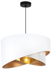 Závesné svietidlo Asti Duo, 1x PVC/biele textilné tienidlo, (fi 45cm), g, b