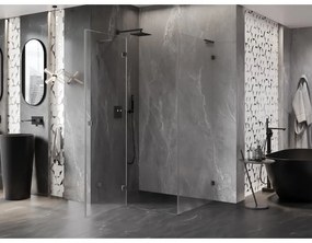 Mexen Lunar, L sklápací sprchový kút ľavý 80 x 70 cm, 8mm číre sklo, grafitový profil, 834L-080-070-95-00-L
