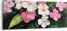 Obraz - Ružové a biele kvety (120x50 cm)