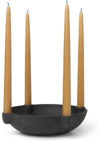 Svietnik v tvare misky Bowl Candle Holder, veľký – tmavosivý