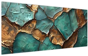 Obraz - Zeleno-zlatá maľba (120x50 cm)