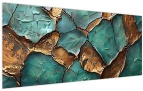 Obraz - Zeleno-zlatá maľba (120x50 cm)