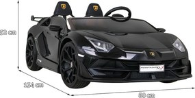 Ramiz Lamborghini SVJ DRIFT elektrické auto pre 2 deti čierne + funkcia driftu + diaľkové ovládanie + MP3 LED + pomalý štart