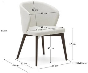Krémovobiele čalúnené jedálenské kreslo Darice – Kave Home