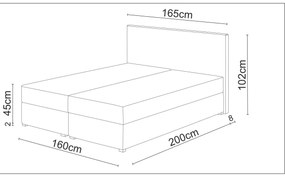 Manželská posteľ Boxspring 180 cm Fade 3 Comfort (sivá) (s matracom a úložným priestorom). Vlastná spoľahlivá doprava až k Vám domov. 1055898