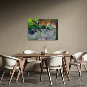 Sklenený obraz - Chameleon (70x50 cm)