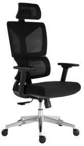 Kancelárska ergonomická stolička NERO XXL — čierna, nosnosť 150 kg