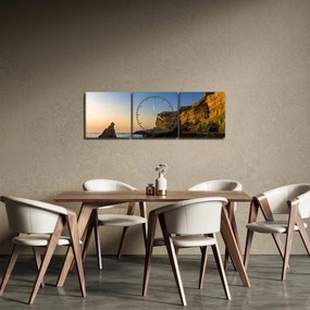 Obraz - morský útes (s hodinami) (90x30 cm)