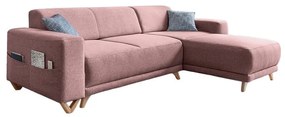 Ružová rozkladacia/s úložným priestorom rohová pohovka Classy Sophie – Miuform