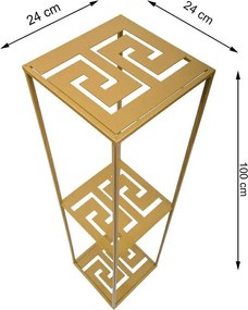 STOJAN NA KVETINÁČ DOUBLE FRAME 100X24X24 CM ZLATÁ