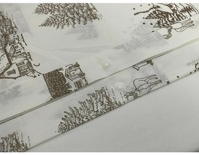 Vianočné bavlnené obliečky Zimná krajina, 140 x 200 cm, 70 x 90 cm