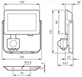 Philips - LED Reflektor so senzorom DECOFLOOD LED/20W/230V IP65