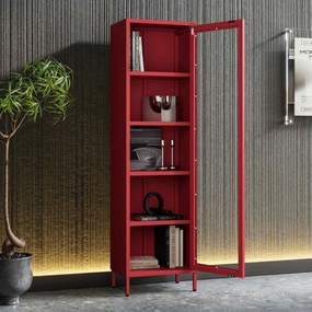 Vitrína LUIGI, 500 x 1800 x 350 mm, Modern: červená