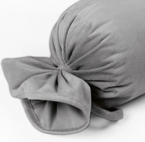 Biante Zamatový vankúš valec bonbon Velvet Prémium SVP-039 Sivý 15x80 cm