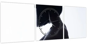 Obraz - Dámska silueta, akt (s hodinami) (90x30 cm)