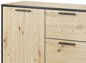 Komoda Bruck (dub artisan + čierna). Vlastná spoľahlivá doprava až k Vám domov. 1091812