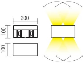 Redo 90304 - LED Vonkajšie nástenné svietidlo VARY 4xLED/5W/230V 3000K IP54 hnedá