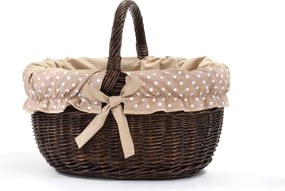 Nákupný kôš prútený provence s látkou Armenti IV.š. 42 x hl. 34 x v. 23 / 36(cm)