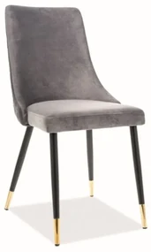Jedálenská stolička Piano Velvet, sivá / čierna