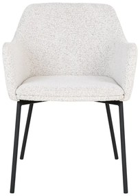 Biele čalúnené jedálenské kreslo s podrúčkami Melilla – House Nordic