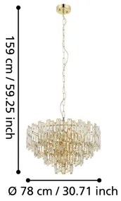 Eglo 39614 - Luster na reťazi CALMEILLES 10xE14/25W/230V priemer 78 cm