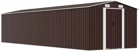 vidaXL Záhradná kôlňa, hnedá, 257 x 779 x 181 cm, galvanizovaná oceľ