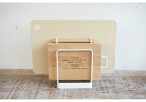 Biely stojan na doštičky na krájanie Yamazaki Tosca