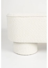 Biela lavica z textílie buklé Marcos – White Label