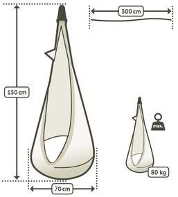 La Siesta Závesný vak s uchytením JOKI - lilly, 100 % organická bavlna / vankúš: 100 % polyester