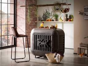 furniture-nabytek.cz - Barový jedálenský stôl Bolton z kovu a manga, lakovaný, strieborný – 112×50×105 cm