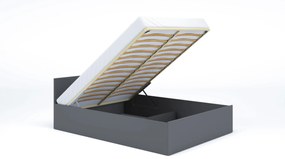 Posteľ s matracom, roštom a úložným priestorom - SIVÁ ​​- šírka 120cm