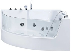 Vírivá vaňa s LED osvetlením 190 x 135 cm biela MARINA Beliani