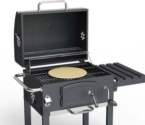 Multifunkčný gril Avenberg Genius + liatinový rošt+ tác + kameň na pizzu, 70 x 103 x 105 cm