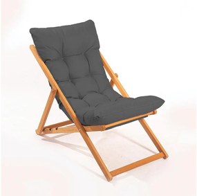 Záhradné lehátko sivé/buk