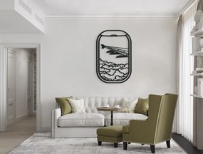 drevko Drevený obraz na stenu Okno lietadla Rozmer obrazu: 44,5 x 29 cm, Farba dekorácie: Čierna