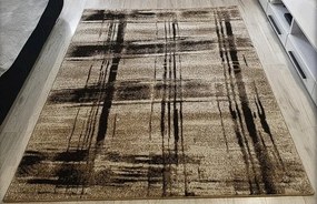 Moderný koberec Rio 170-Cream-Cream – béžovo-hnedý s geometrickým vzorom Rozmer: 80x150 cm