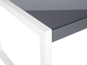 Záhradný jedálenský stôl 210 x 90 cm sivý/biely BACOLI Beliani