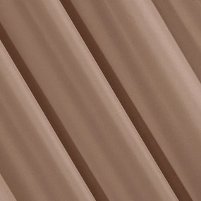 Jednofarebný hnedý záves s módnym zavesením na kruhy 140 x 250 cm