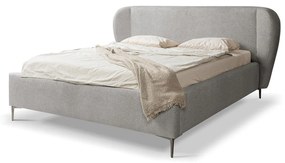 Svetlosivá čalúnená dvojlôžková posteľ s roštom 180x200 cm Makana – Makamii