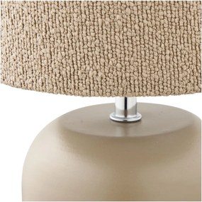 Béžová kovová stolová lampa s textilným tienidlom (výška 24 cm) Morley – House Nordic