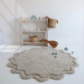 Béžový umývateľný ručne tkaný bavlnený okrúhly koberec ø 110 cm Sweet April Lin – Nattiot