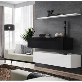 Komoda+Polička Switch Sb II Biely/Čierna /Biely