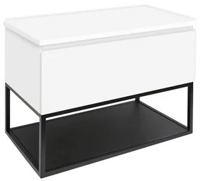 Kúpeľňová skrinka s krycou doskou SAT B-Way 59x57x45 cm biela lesk BWAY60WDESK
