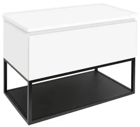 Kúpeľňová skrinka s krycou doskou SAT B-Way 59x57x45 cm biela lesk BWAY60WDESK