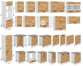 Kuchynská skrinka Belini Premium Full Version drezová 80 cm dub wotan s pracovnou doskou