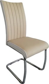 Jedálenská stolička Vertical, béžová/biela ekokoža