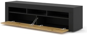 TV stolík/skrinka Moderno (dub artisan + čierna). Akcia -20%. Vlastná spoľahlivá doprava až k Vám domov. 1124836