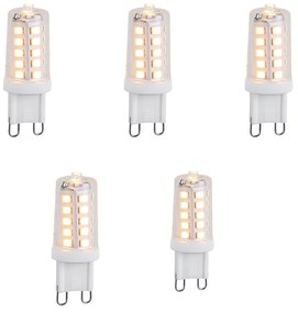Sada 5 stmievateľných G9 LED žiaroviek 3,2W 250 lm 2200K