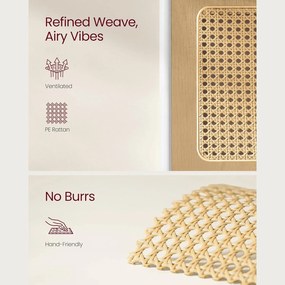 5-úrovňová rohová polica, polica na knihy s polyratanovými stranami, farba dub a béžová